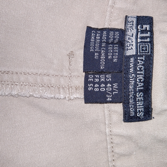 5.11 Tactical Men’s Regular Fit Cotton Canvas Cargo Pant Size 40×30 - Picture 13 of 14